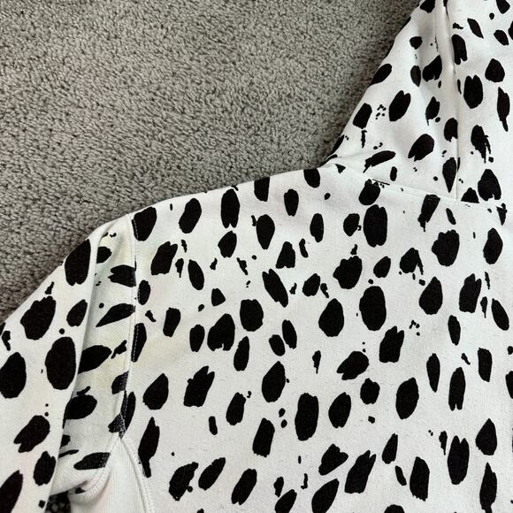 Champion Reverse Weave Hoodie Womens M White Black Cow Spots Sweatshirt - Picture 8 of 12